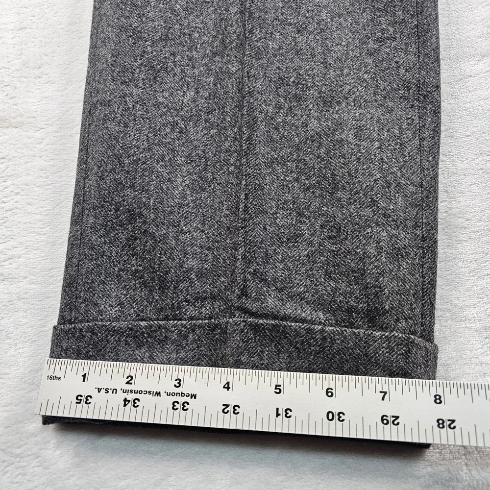 Brooks Brothers Black Fleece Trousers Men BB3 36x27 Flannel Wool USA Herringbone